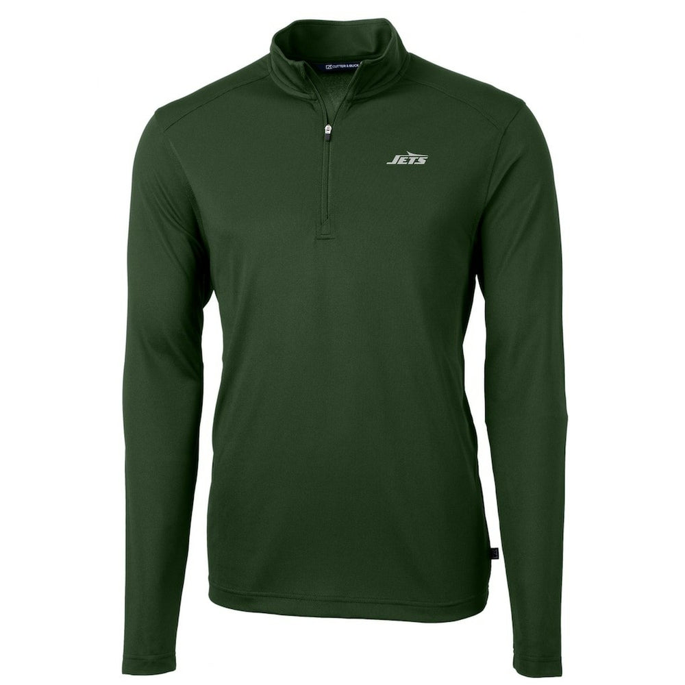 New York Jets Cutter & Buck Primary Logo Virtue Eco Pique Recycled Quarter-Zip Pullover Top | NFL Hot