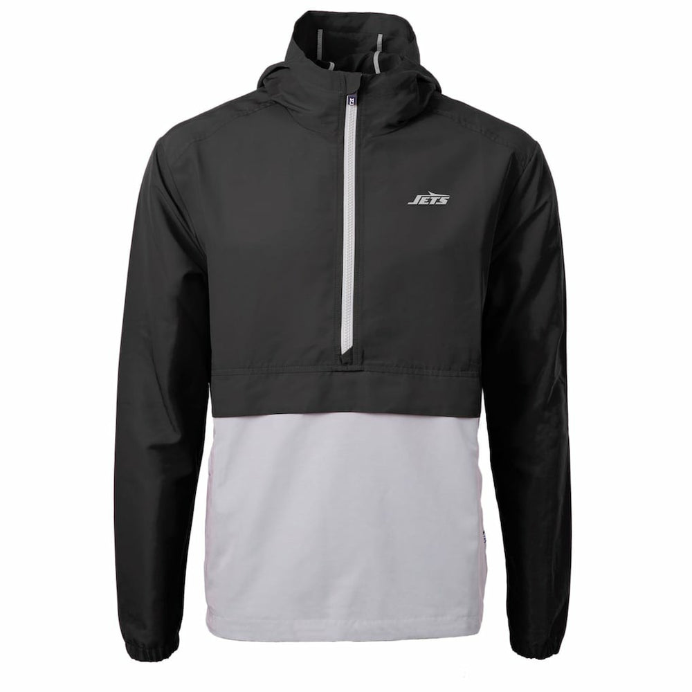 New York Jets Cutter & Buck Monochromatic Logo Charter Eco Recycled Half-Zip Anorak Jacket | NFL Sale
