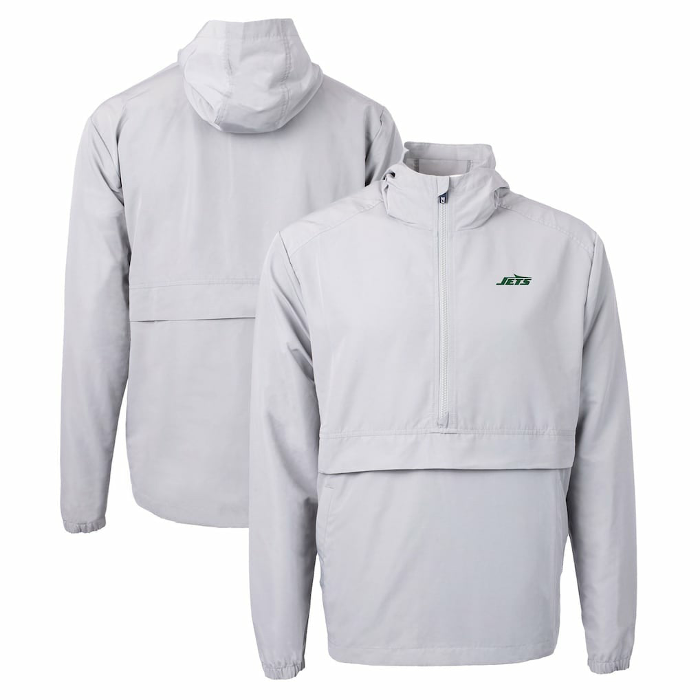 New York Jets Cutter & Buck Primary Logo Charter Eco Recycled Half-Zip Anorak Jacket | NFL Online