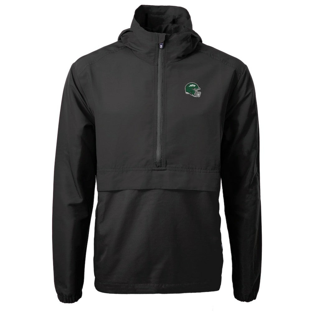 New York Jets Cutter & Buck Helmet Charter Eco Recycled Half-Zip Anorak Jacket | NFL Sale