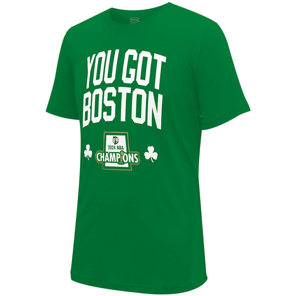 Boston Celtics Stadium Essentials 2024 NBA Finals Champions 18 Banners T-Shirt - Kelly Green discount | NBA