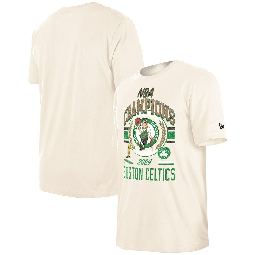 Cream Boston Celtics 2024 NBA Finals Champions Victory Chrome T-Shirt | NBA