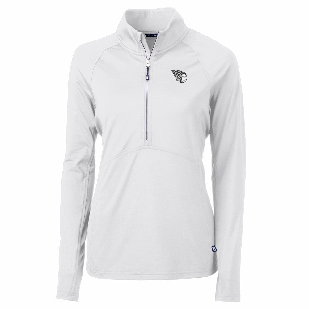 Cleveland Guardians Cutter & Buck Women's Adapt Eco Knit Stretch Recycled Half-Zip DryTec Top - MLB Tops