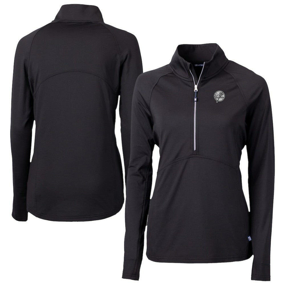 New York Yankees Cutter & Buck Women's Adapt Eco Knit Stretch Recycled Half-Zip DryTec Top - MLB Tops