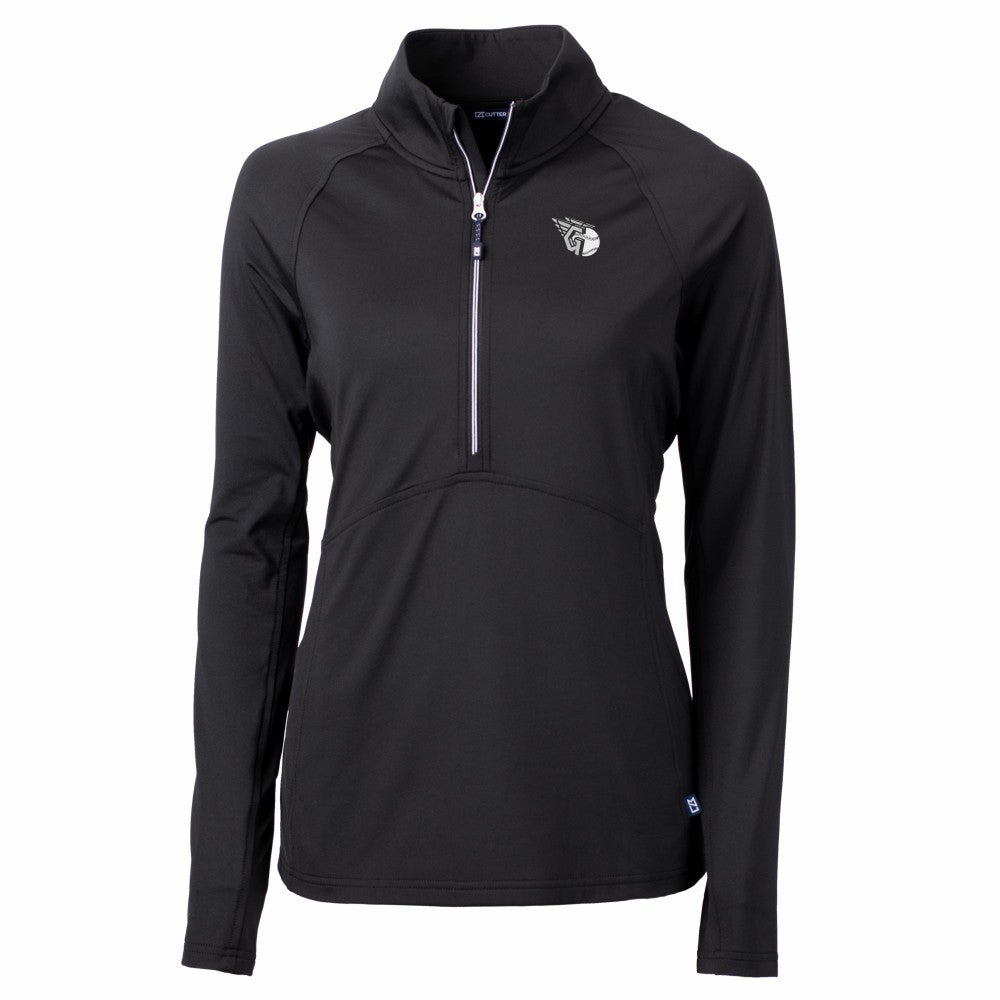 Cleveland Guardians Cutter & Buck Women's Adapt Eco Knit Stretch Recycled Half-Zip DryTec Top - MLB Tops