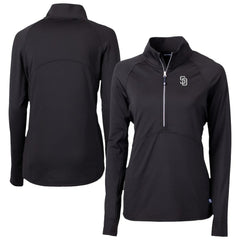 San Diego Padres Cutter & Buck Women's Adapt Eco Knit Stretch Recycled Half-Zip DryTec Top - MLB Tops