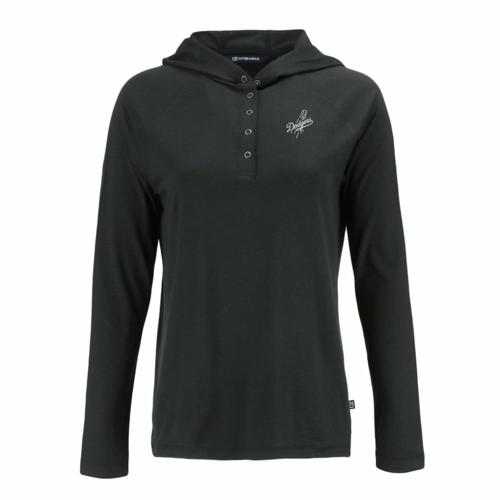 Los Angeles Dodgers Cutter & Buck Women's Coastline Epic Comfort Eco Recycled Raglan Long Sleeve Hoodie T-Shirt - MLB Hoodies