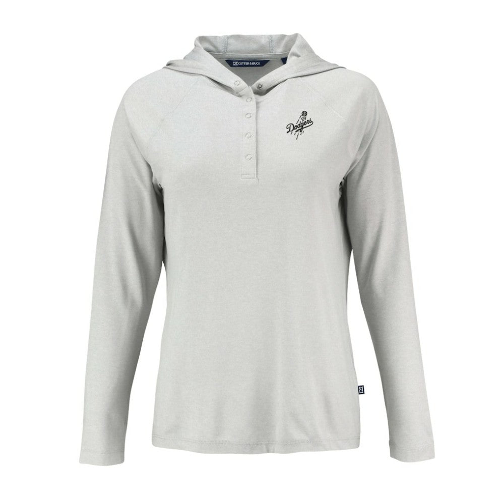 Los Angeles Dodgers Cutter & Buck Women's Coastline Epic Comfort Eco Recycled Raglan Long Sleeve Hoodie T-Shirt - MLB Hoodies