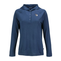 Cleveland Guardians Cutter & Buck Women's Coastline Epic Comfort Eco Recycled Raglan Long Sleeve Hoodie T-Shirt - MLB Hoodies