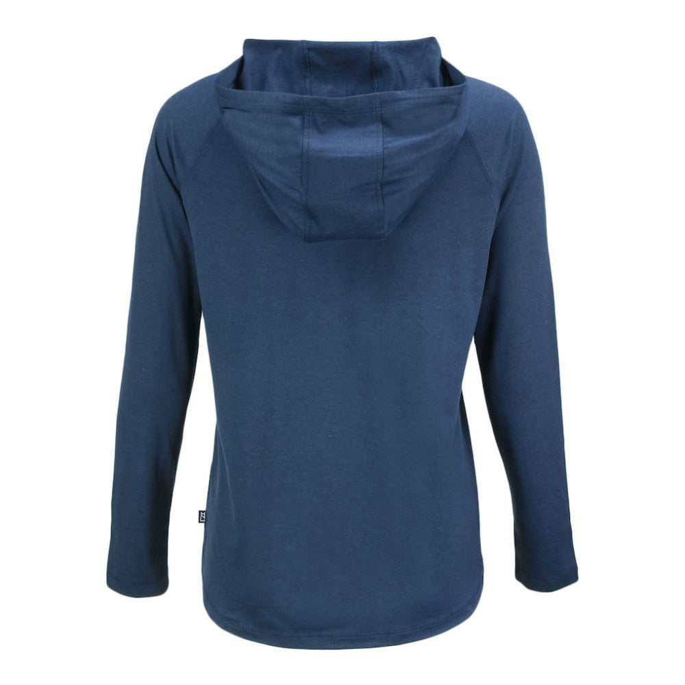 Cleveland Guardians Cutter & Buck Women's Coastline Epic Comfort Eco Recycled Raglan Long Sleeve Hoodie T-Shirt - MLB Hoodies
