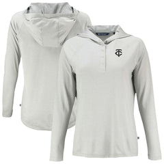 Minnesota Twins Cutter & Buck Women's Coastline Epic Comfort Eco Recycled Raglan Long Sleeve Hoodie T-Shirt - MLB Hoodies