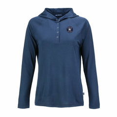 Houston Astros Cutter & Buck Women's Coastline Epic Comfort Eco Recycled Raglan Long Sleeve Hoodie T-Shirt - MLB Hoodies