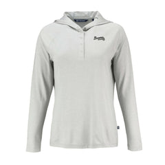 Atlanta Braves Cutter & Buck Women's Coastline Epic Comfort Eco Recycled Raglan Long Sleeve Hoodie T-Shirt - MLB Hoodies