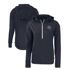 New York Mets Cutter & Buck Women's Daybreak Eco Recycled Half-Zip Hoodie - MLB Hoodies