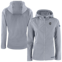 Minnesota Twins Cutter & Buck Women's Evoke Eco Softshell Recycled Full-Zip Hoodie Jacket - MLB Jackets