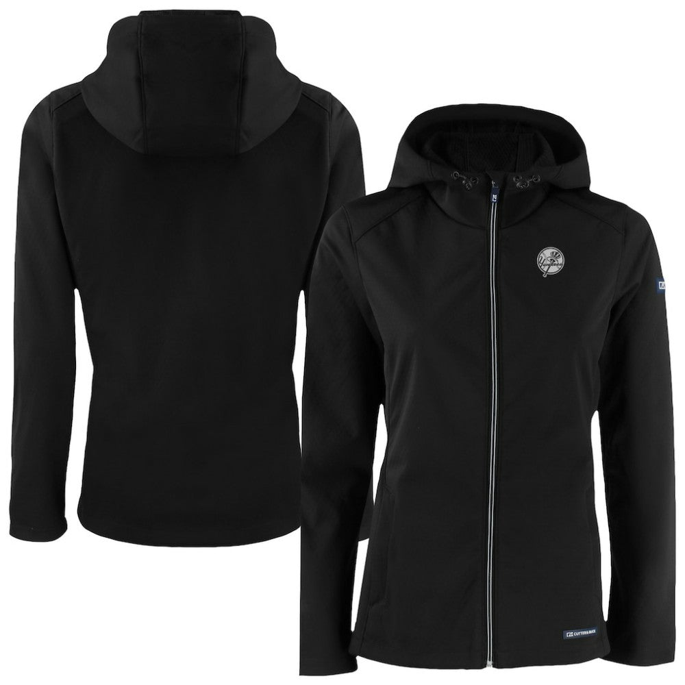 New York Yankees Cutter & Buck Women's Evoke Eco Softshell Recycled Full-Zip Hoodie Jacket - MLB Jackets