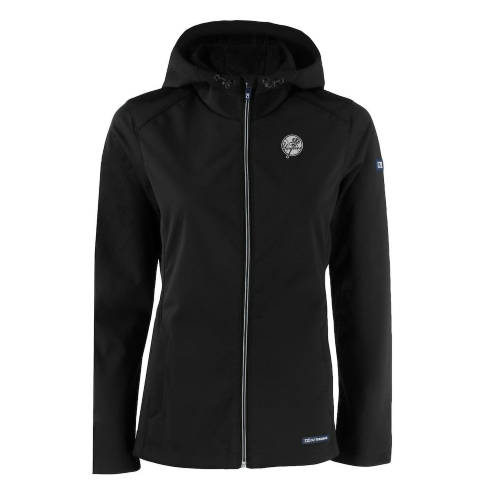 New York Yankees Cutter & Buck Women's Evoke Eco Softshell Recycled Full-Zip Hoodie Jacket - MLB Jackets