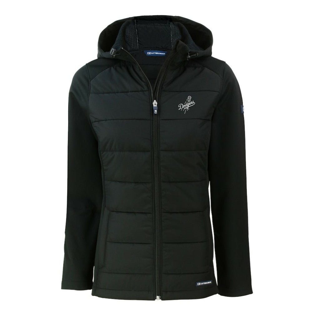 Los Angeles Dodgers Cutter & Buck Women's Evoke Hybrid Eco Softshell Recycled Full-Zip Hooded Jacket - MLB Jackets