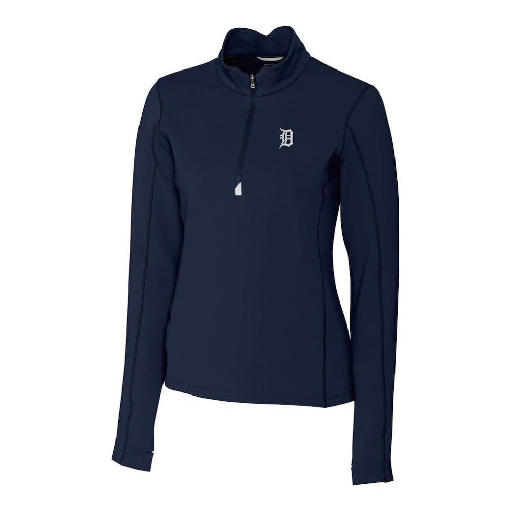 Detroit Tigers Cutter & Buck Women's Traverse Stretch Quarter-Zip Pullover Top - MLB Pullover