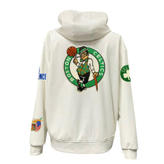 White Boston Celtics Jeff Hamilton Vegan Leather Full-Zip Hoodie | NBA