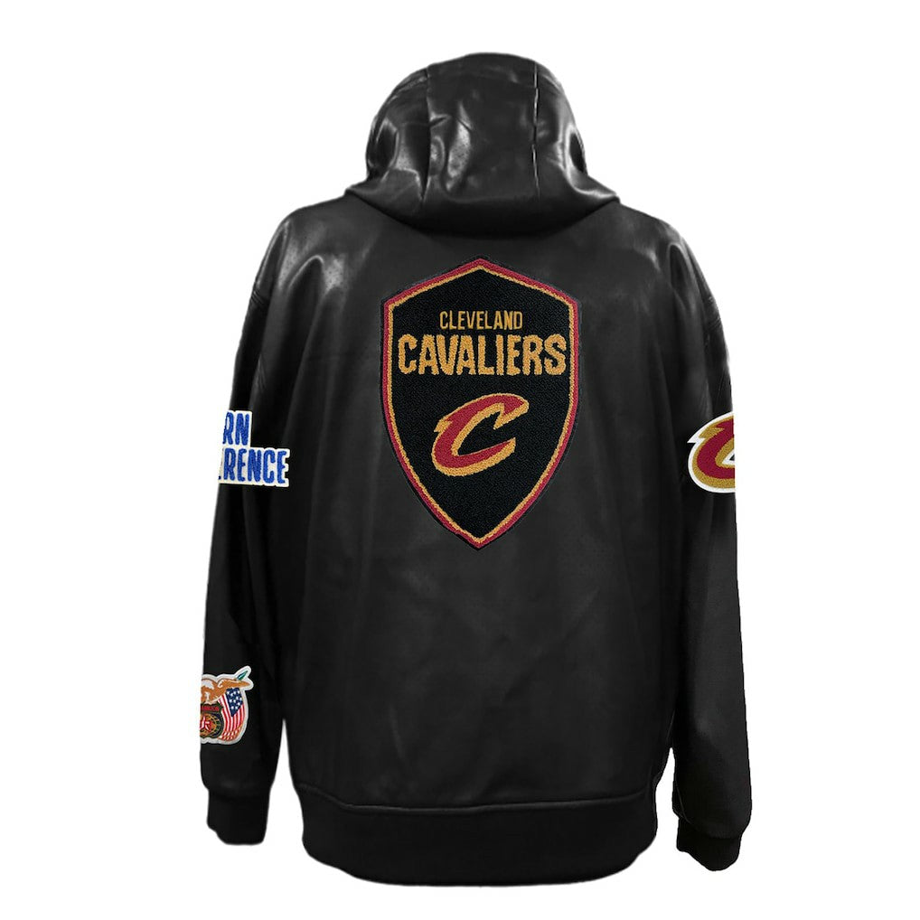 Black Cleveland Cavaliers Jeff Hamilton Vegan Leather Full-Zip Hoodie sale | NBA