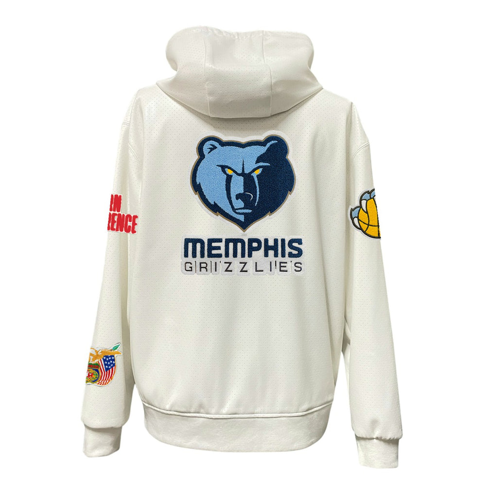 White Memphis Grizzlies Jeff Hamilton Vegan Leather Full-Zip Hoodie | NBA