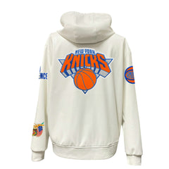 White New York Knicks Jeff Hamilton Vegan Leather Full-Zip Hoodie | NBA