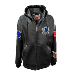 Black Dallas Mavericks Jeff Hamilton Vegan Leather Full-Zip Hoodie sale | NBA