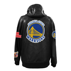 Black Golden State Warriors Jeff Hamilton Vegan Leather Full-Zip Hoodie sale | NBA