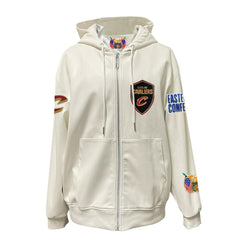 White Cleveland Cavaliers Jeff Hamilton Vegan Leather Full-Zip Hoodie sale | NBA