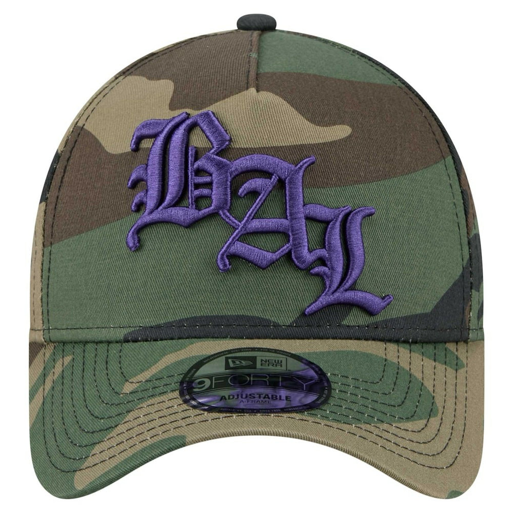Baltimore Ravens Mystic Camo A-Frame 9FORTY Adjustable Hat | NFL Outlet