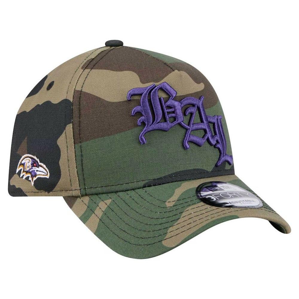 Baltimore Ravens Mystic Camo A-Frame 9FORTY Adjustable Hat | NFL Outlet