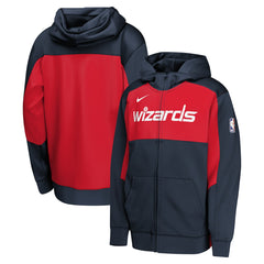 Navy/Red Washington Wizards Youth Authentic On-Court Showtime Performance Full-Zip Hoodie | NBA