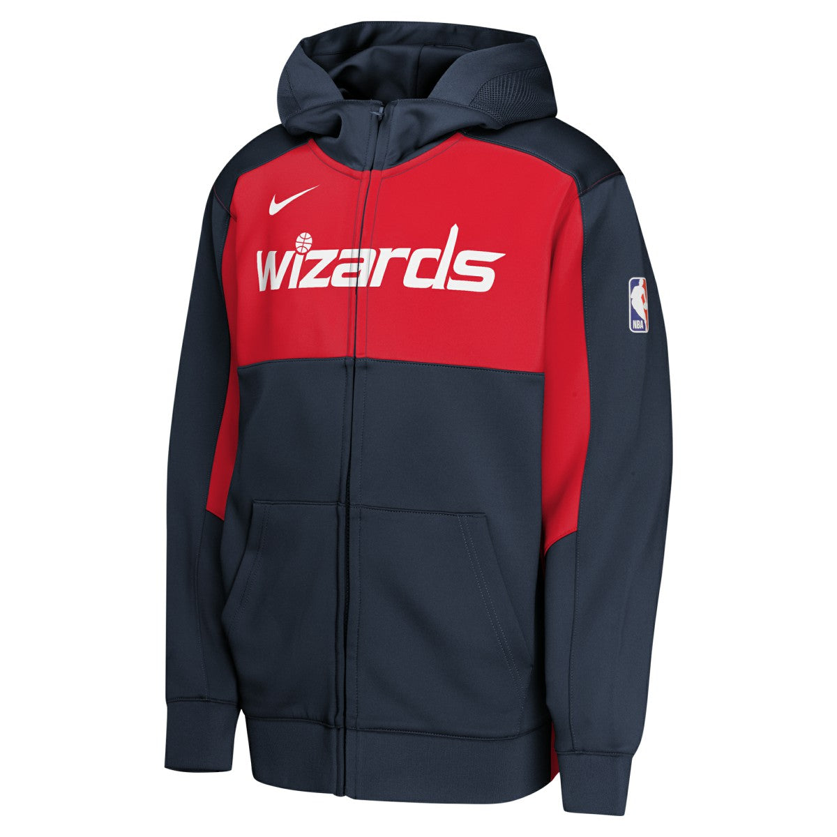 Navy/Red Washington Wizards Youth Authentic On-Court Showtime Performance Full-Zip Hoodie | NBA