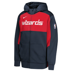 Navy/Red Washington Wizards Youth Authentic On-Court Showtime Performance Full-Zip Hoodie | NBA