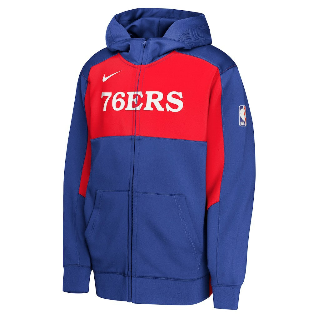 Royal/Red Philadelphia 76ers Youth Authentic On-Court Showtime Performance Full-Zip Hoodie | NBA