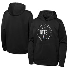 Black Brooklyn Nets Youth Performance Practice Spotlight Pullover Hoodie | NBA