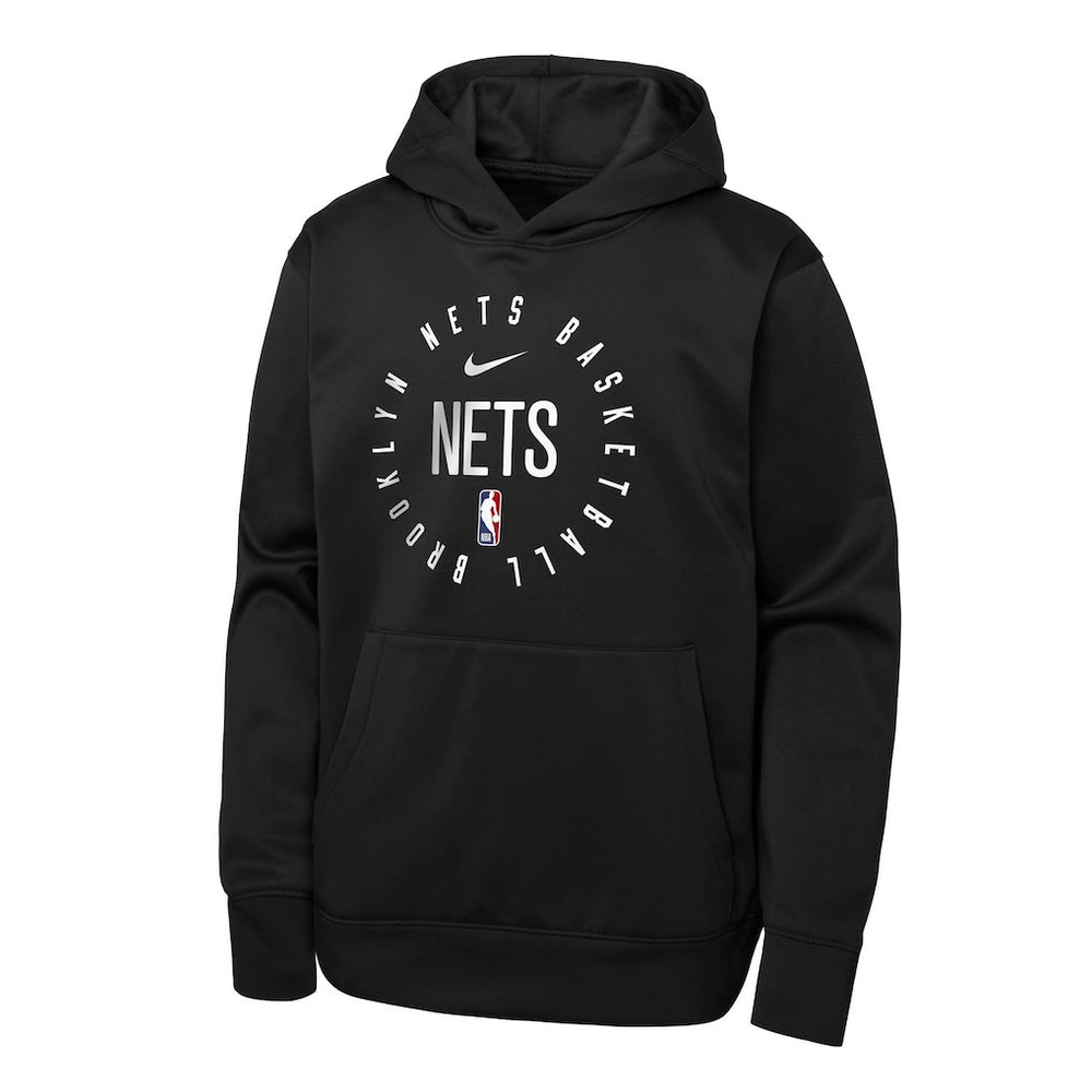Black Brooklyn Nets Youth Performance Practice Spotlight Pullover Hoodie | NBA