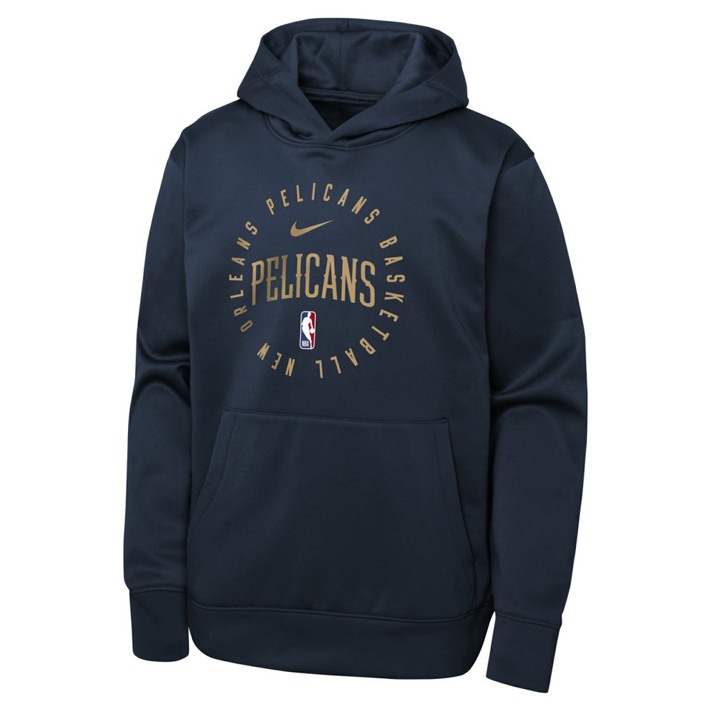 Navy New Orleans Pelicans Youth Performance Practice Spotlight Pullover Hoodie | NBA