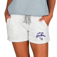 Colorado Rockies Concepts Sport Women's Mainstream French Terry Tri-Blend Shorts - MLB Shorts