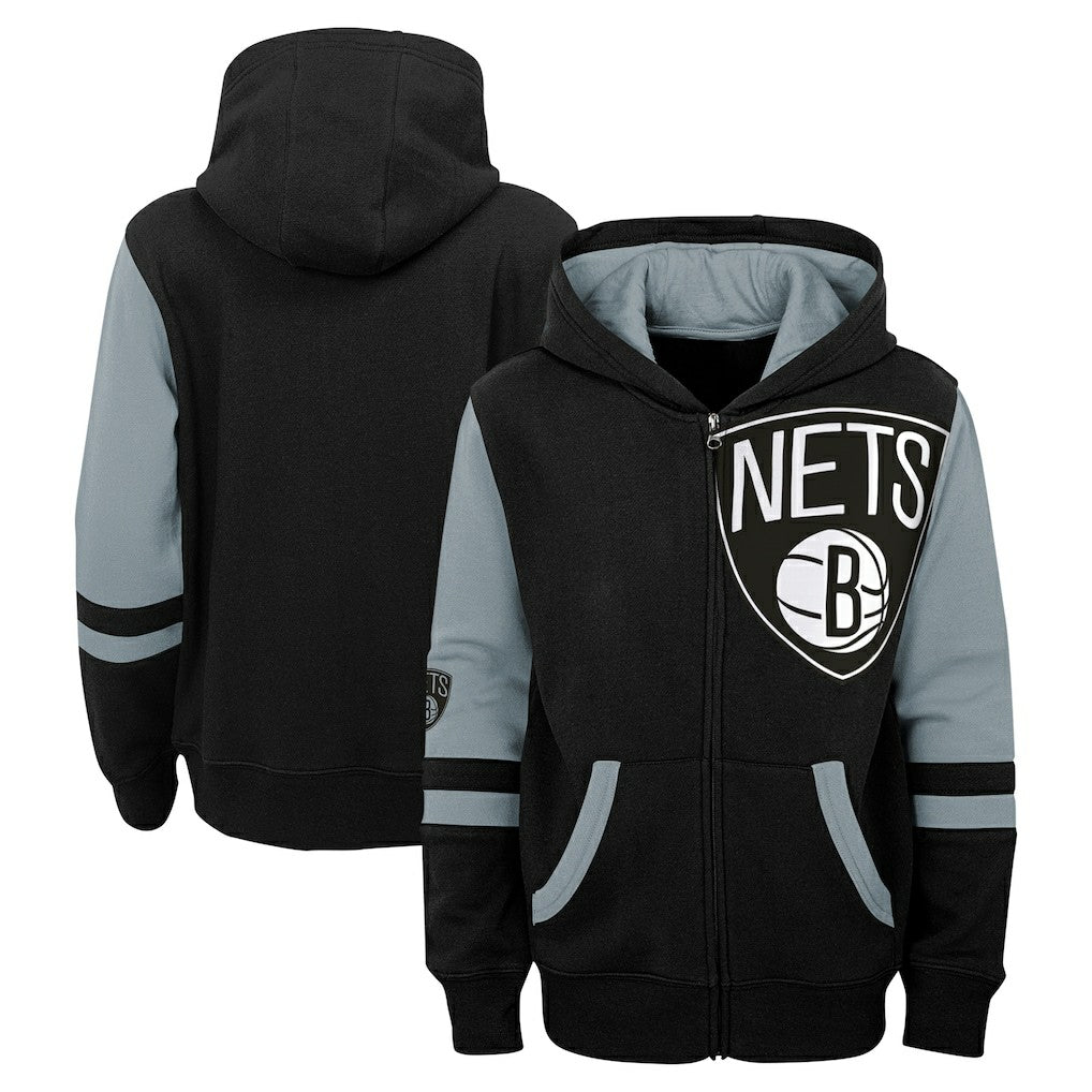 Black Brooklyn Nets Preschool Straight To The League Full-Zip Hoodie | NBA