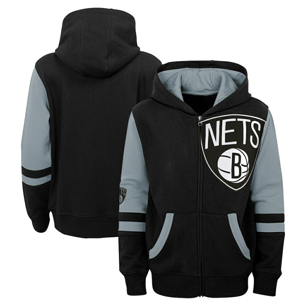 Black Brooklyn Nets Preschool Straight To The League Full-Zip Hoodie | NBA