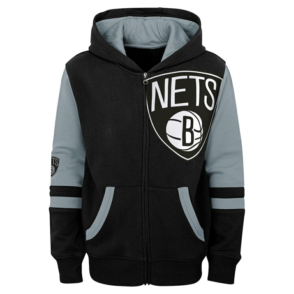 Black Brooklyn Nets Preschool Straight To The League Full-Zip Hoodie | NBA