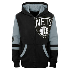 Black Brooklyn Nets Preschool Straight To The League Full-Zip Hoodie | NBA