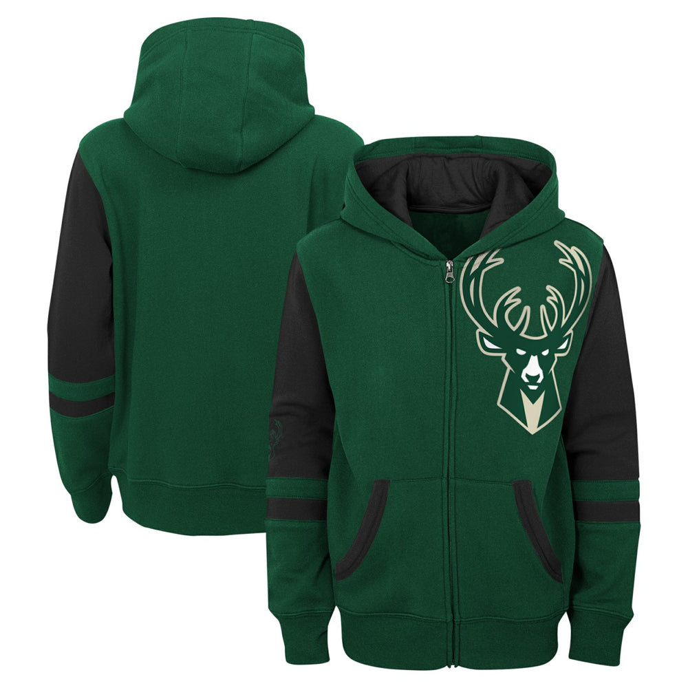 Green Milwaukee Bucks Preschool Straight To The League Full-Zip Hoodie | NBA