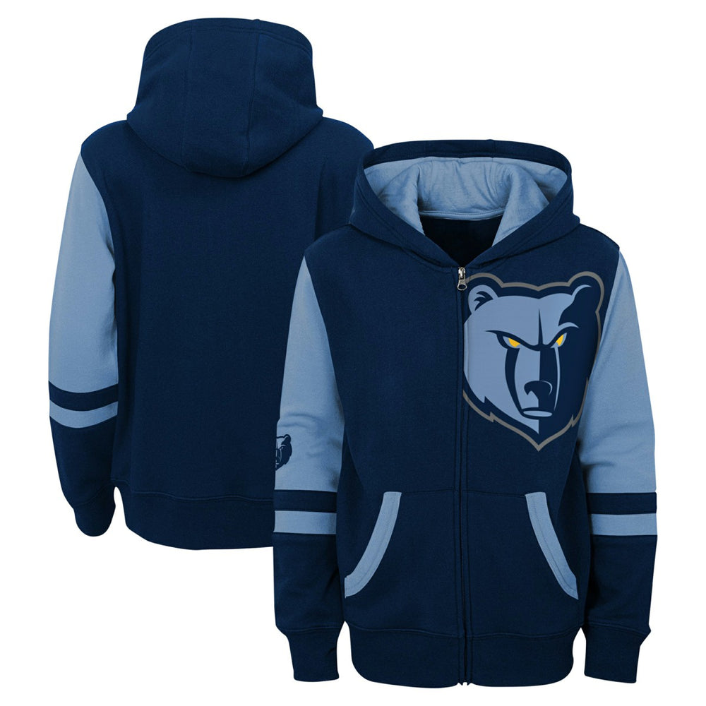 Navy Memphis Grizzlies Preschool Straight To The League Full-Zip Hoodie | NBA