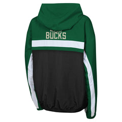 Hunter Green Milwaukee Bucks Youth Headliner Windbreaker Full-Zip Hoodie Jacket | NBA