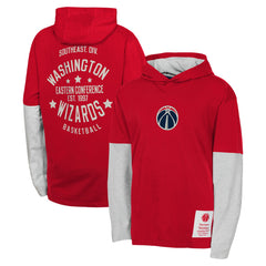 Red Washington Wizards Youth Small Ball Long Sleeve Hoodie T-Shirt | NBA