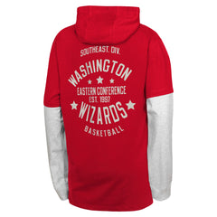 Red Washington Wizards Youth Small Ball Long Sleeve Hoodie T-Shirt | NBA