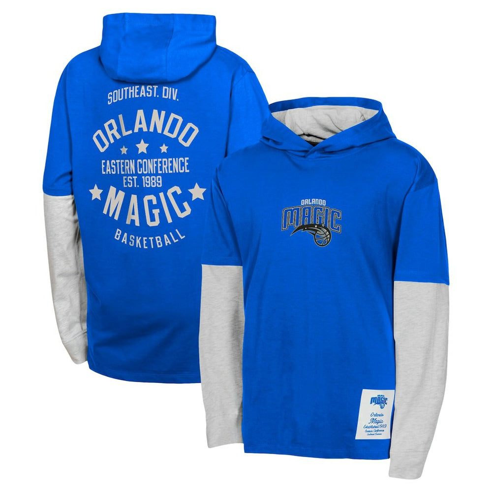 Blue Orlando Magic Youth Small Ball Long Sleeve Hoodie T-Shirt | NBA